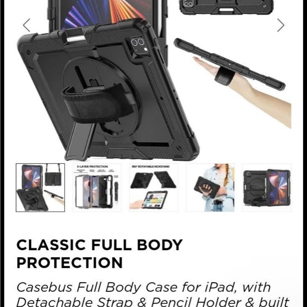 Casebus Black Full Body iPad Case